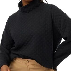 Women's JCrew factory Black Quilted Sweatshirt
